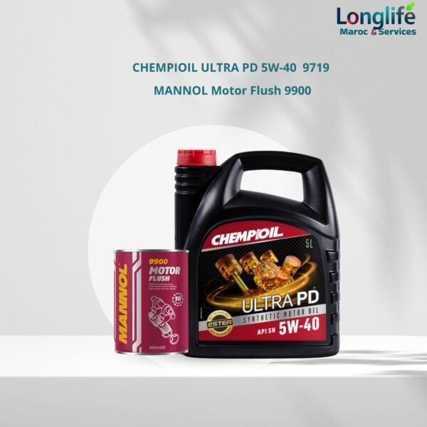 Pack Entretien Moteur Haute Performance MANNOL Motor Flush 9900 + CHEMPIOIL ULTRA PD 5W-40