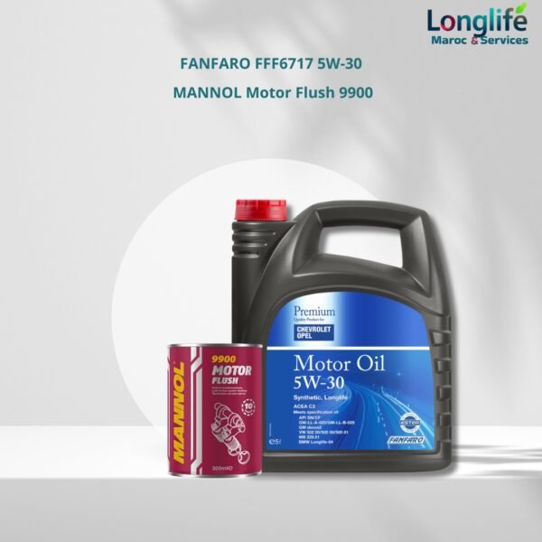 Pack Vidange Spécial GM – MANNOL Motor Flush 9900 + FANFARO FFF6717 5W-30