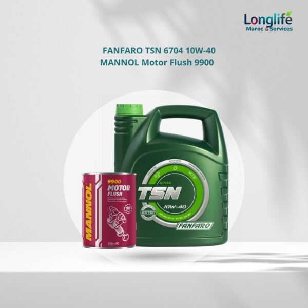 Pack Entretien Polyvalent – MANNOL Motor Flush 9900 + FANFARO 6704 TSN 10W-40